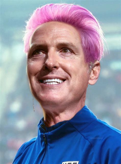 PHOTO Gavin Newsom With Pink Hair Playing For USA Soccer Meme