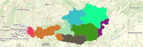 Map of Austrian States - Mapline