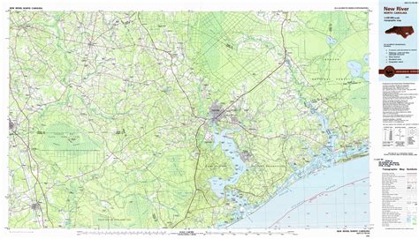 New River topographical map 1:100,000, North Carolina, USA