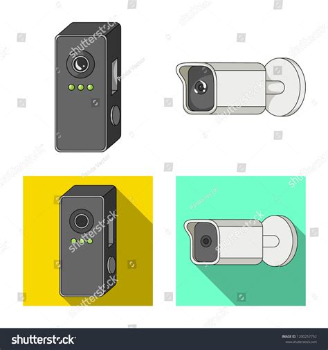 Vector Illustration Cctv Camera Sign Set Stock Vector (Royalty Free ...