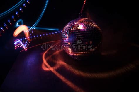 Colorful Disco Mirror Ball Lights Night Club Background. Party Lights Disco Ball Stock Photo ...