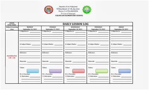 Daily Lesson Log Format English Filipino Language Filesishare ...