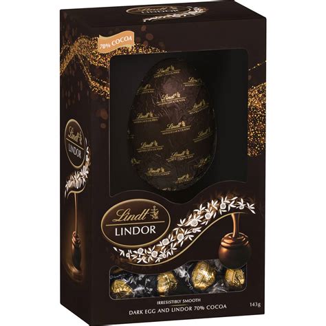 Lindt Dark Chocolate Easter Egg & Lindor Dark Truffles Casket 143g ...