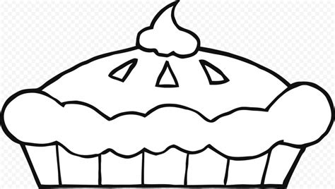 Pumpkin Pie Tart Black & White Coloring Drawing | Citypng