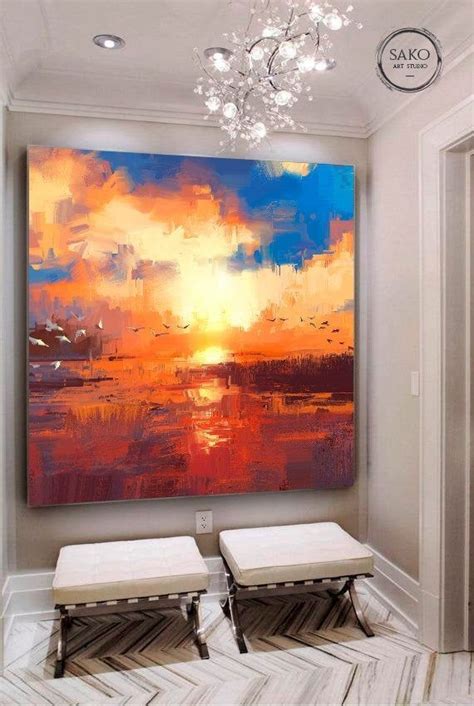 Sunset painting / Extra Large Wall Art / Abstract Painting / | Etsy ...