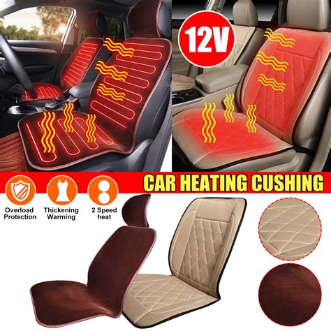 12V Auto Soft Velour Heated Seat Cushion with Lumbar Support, Heated Seat Cushion - Walmart.com