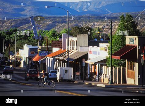 View of Old Town Cottonwood Main Street in Cottonwood Arizona Stock ...