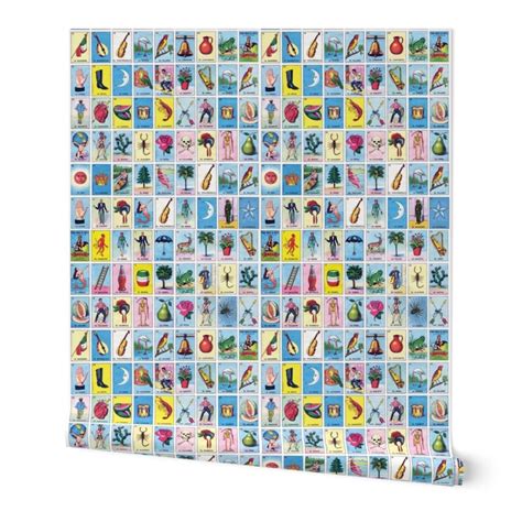 Loteria Wallpaper Loteria By Jellymania Loteria Blue Pink | Etsy