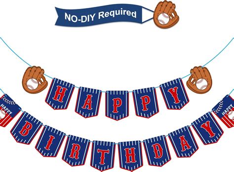 Baseball Theme Birthday Banner Baseball Happy Birthday Bunting Banner ...