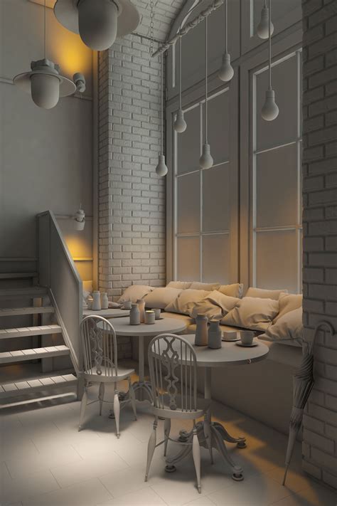 Interior cafe on Behance