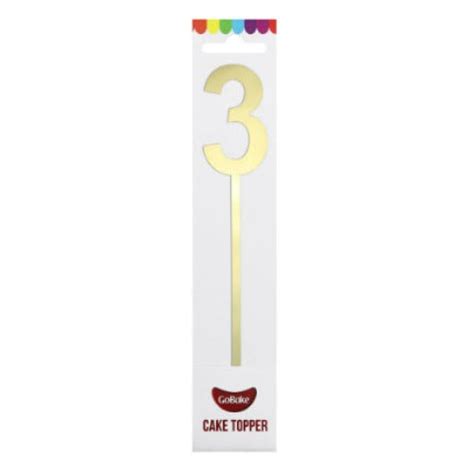 Number 3 Mirror Gold Cake Topper - The Cake Mixer | The Cake Mixer