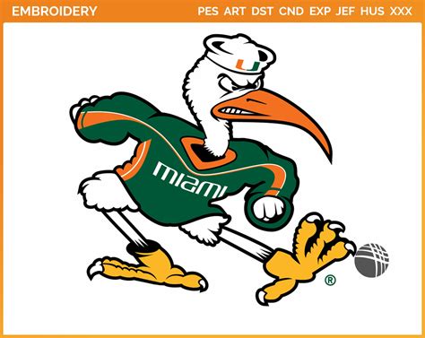 Miami Hurricanes - Mascot Logo (2000) - College Sports Embroidery Logo ...