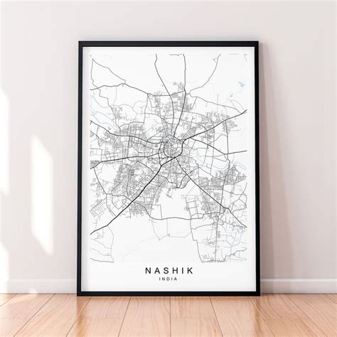 Nashik City India Map Print Poster Minimalist Home Nashik India Town City Map Poster Wall Art ...