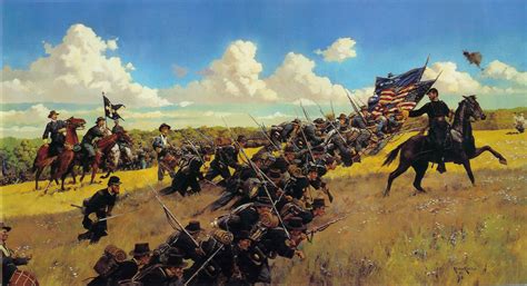 Keith Rocco, "Chosen Ground", Reynolds leads the Iron Brigade at Gettysburg [1599 x 868] : r ...