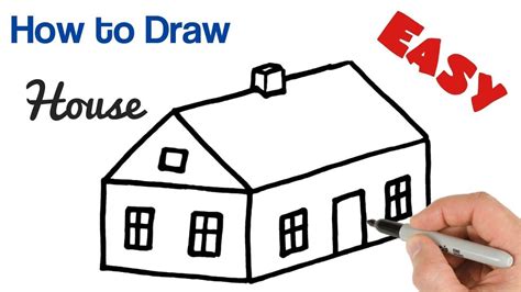 How to Draw House Easy | Art tutorial for beginners | House drawing, Drawings, Simple art