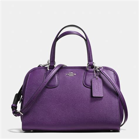 Coach Nolita Leather Satchel in Purple | Lyst