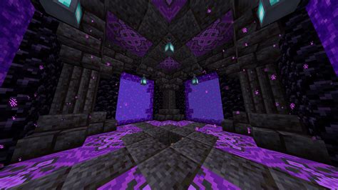 Interior of my Floating Nether Portal room from earlier; Blackstone ...