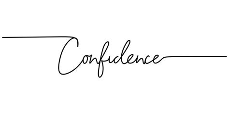 One continuous line drawing typography line art of confidence word ...