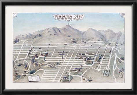 Virginia City NV 1877 Restored Map | Vintage City Maps