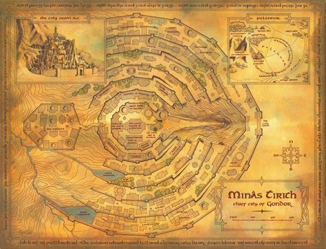 Minas Tirith - Chief City of Gondor (1300×997) Tolkien Map, Tolkien ...