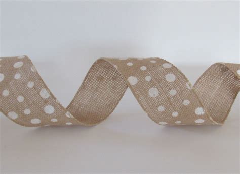 Burlap Ribbon White Polka Dot Burlap Ribbon Wired Ribbon | Etsy | Burlap ribbon, Burlap bows ...