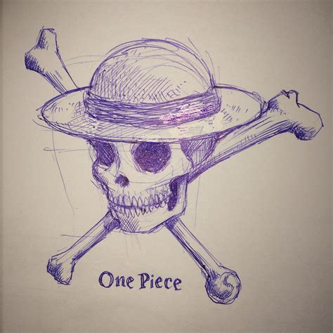 Straw Hat Jolly Roger - ballpoint pen : r/OnePiece