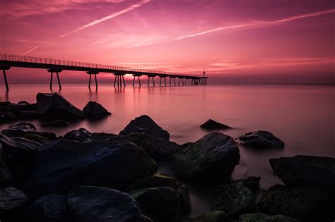 Bridge Rocks Sky Long Exposure Wallpaper,HD Nature Wallpapers,4k ...