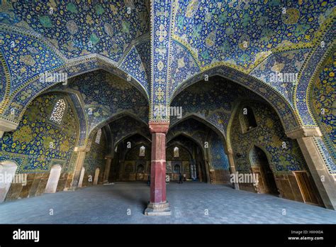 Interior of Shah Mosque (also known as Imam Mosque) at Naghsh-e Jahan Square in Isfahan, capital ...