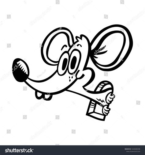 Cute Funny Cartoon Mouse Big Ears 库存矢量图（免版税）1643606338 | Shutterstock