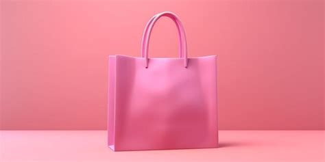 Premium AI Image | A pink shopping bag on a pink surface with a pink ...