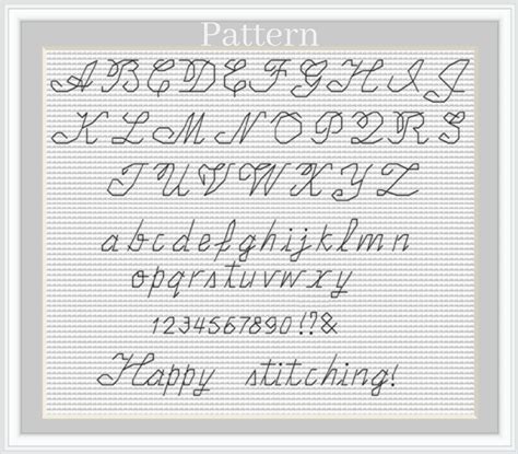 Backstitch Alphabet Cross Stitch Fonts Cursive Alphabet - Etsy