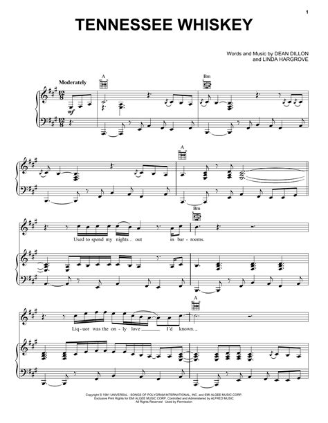 Chris Stapleton "(Smooth As) Tennessee Whiskey" Sheet Music Notes ...