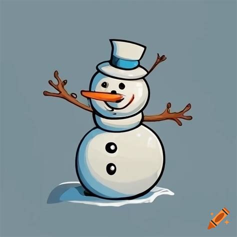 Snowman cartoon design on Craiyon