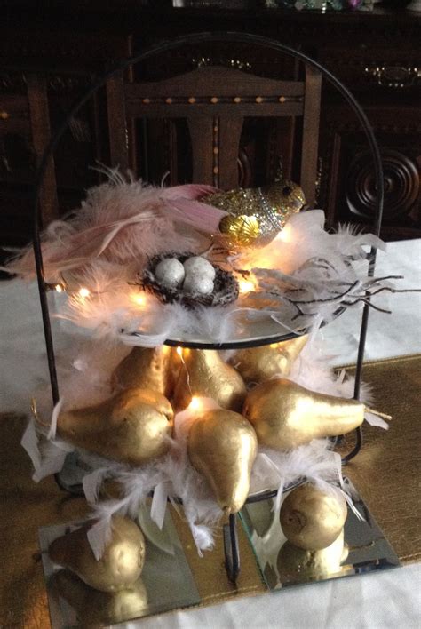 12 days of Christmas table centrepiece. A partridge in a pear tree. | Christmas table ...