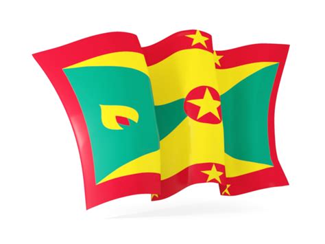 Waving flag. Illustration of flag of Grenada