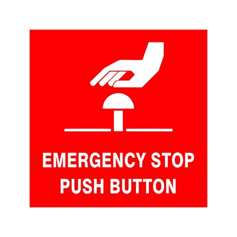 Emergency Stop Push Button - Engraved Label | Buy Now | Discount Safety Signs Australia