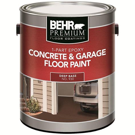 BEHR PREMIUM FLOOR COATINGS 1-Part Epoxy, Concrete & Garage Floor Paint, Deep Base, 3.43 L | The ...