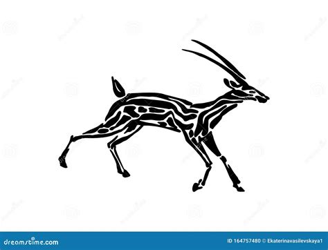 Gazelle Running Illustration Cartoon Vector | CartoonDealer.com #133755393