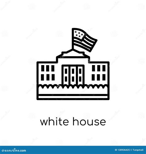 White House Icon. Trendy Modern Flat Linear Vector White House I Stock Vector - Illustration of ...