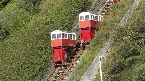 Leas Lift, a water and gravity powered funicular railway in Folkestone ...