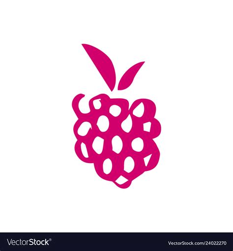 Hand drawn berry logo template abstract Royalty Free Vector