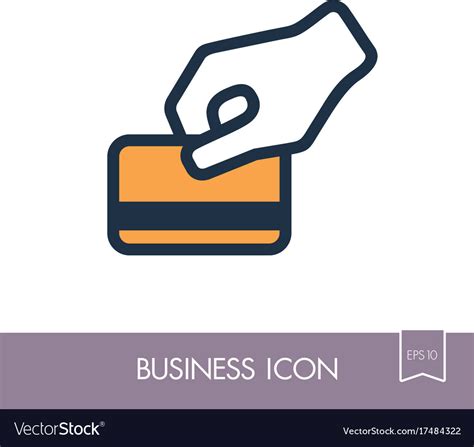 Hand swipe credit card during purchase icon Vector Image