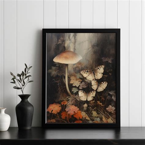 Mushroom Printable Digital Prints Mushroom Wall Art Print W - Etsy