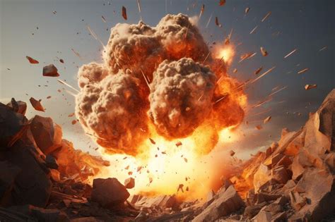 Premium AI Image | A series of dynamite explosions blasting through s ...