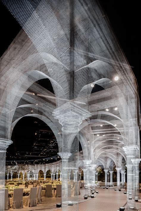 Wire Mesh Installation Features Architectural Fragments Constructed At ...