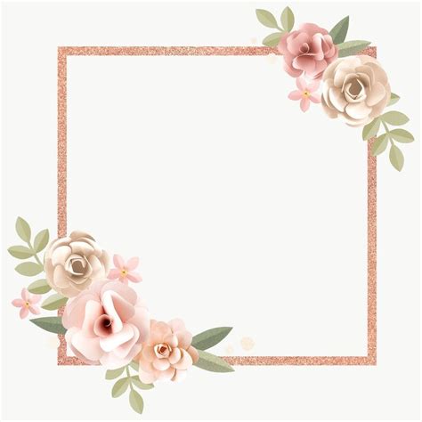 Floral square frame design element | premium image by rawpixel.com ...