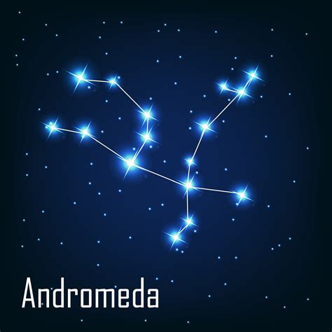 The constellation Andromeda star in the night sky. 3392908 Vector Art ...