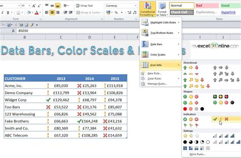 Data Bars, Color Scales & Icon Sets | MyExcelOnline