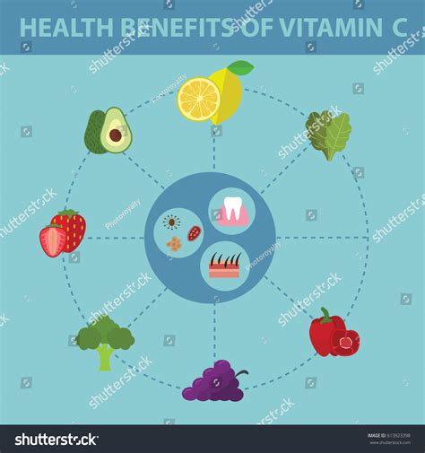 Health Benefits Vitamin C Ascorbic Acid Stock Vector (Royalty Free ...