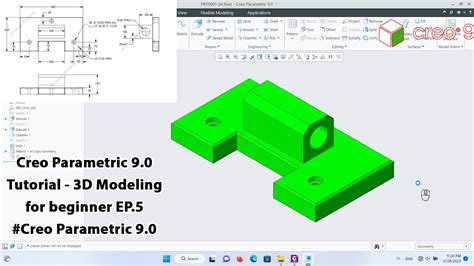 Creo Parametric 9.0 Tutorial - 3D Modeling for beginner EP.5 - YouTube